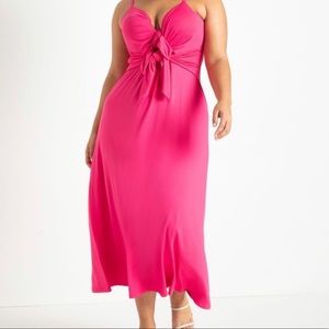 ELOQUII - Cutout Tie Detail Dress - Pink - Women’s 14